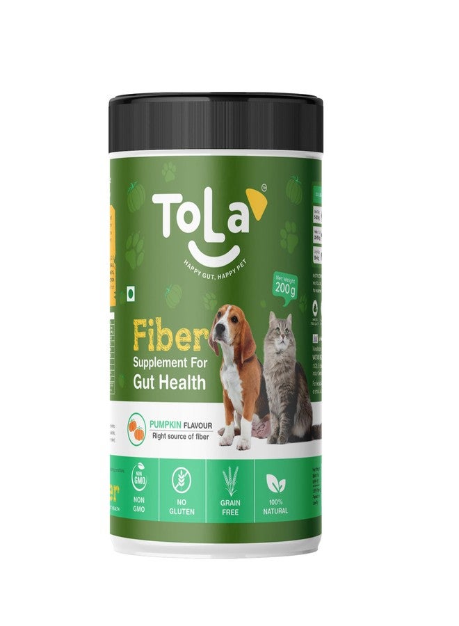 تولا مكمل غذائي من الألياف بنكهة اليقطين من تولا لصحة الأمعاء للكلاب والقطط - دعم هضمي بجودة بشرية للإسهال وعسر الهضم والبراز المتماسك - مكونات طبيعية، خالٍ من الغلوتين - 200 غرام - Image 1